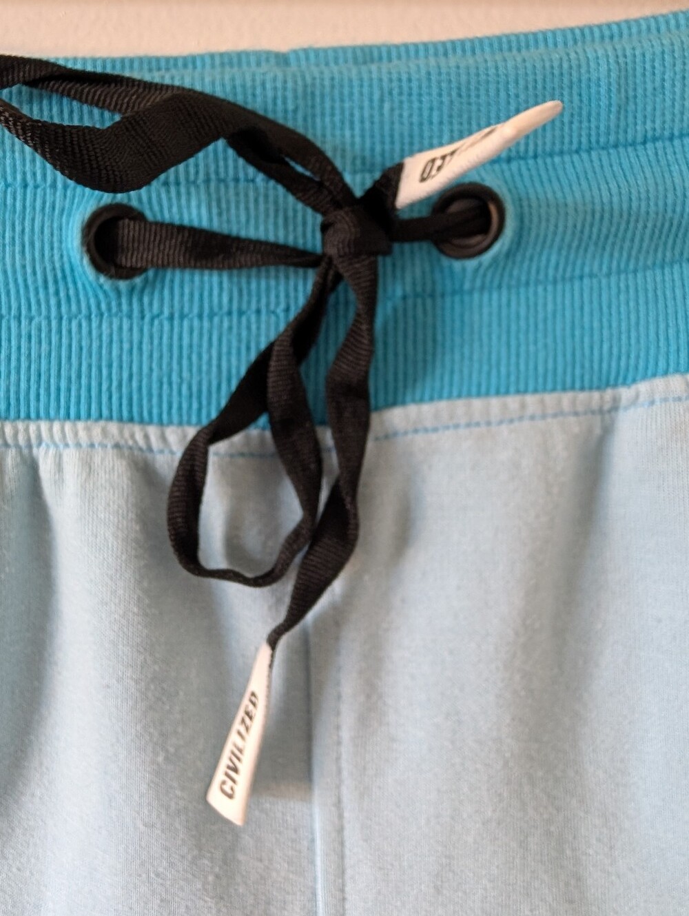 Light Blue Civilized Street Wear Shorts with Bright Blue Accents - Picture 3 of 6